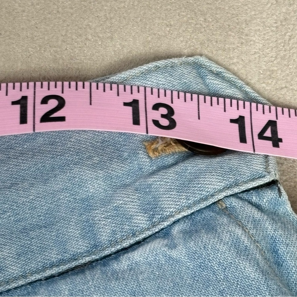 VINTAGE 1980s Calvin Klein Sport Denim Chambray Midi Skirt Flare A Line Size 10* - Picture 10 of 12